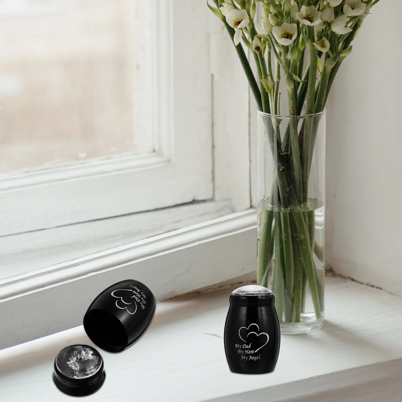 1pc Small Portable Stainless Steel Cremation Urn Family Bone Ash Storage Casket Container For Funeral Keepsake Memorial