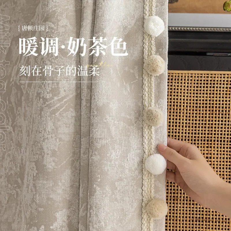 N3108Blackout curtains original weight quality retro floral pattern