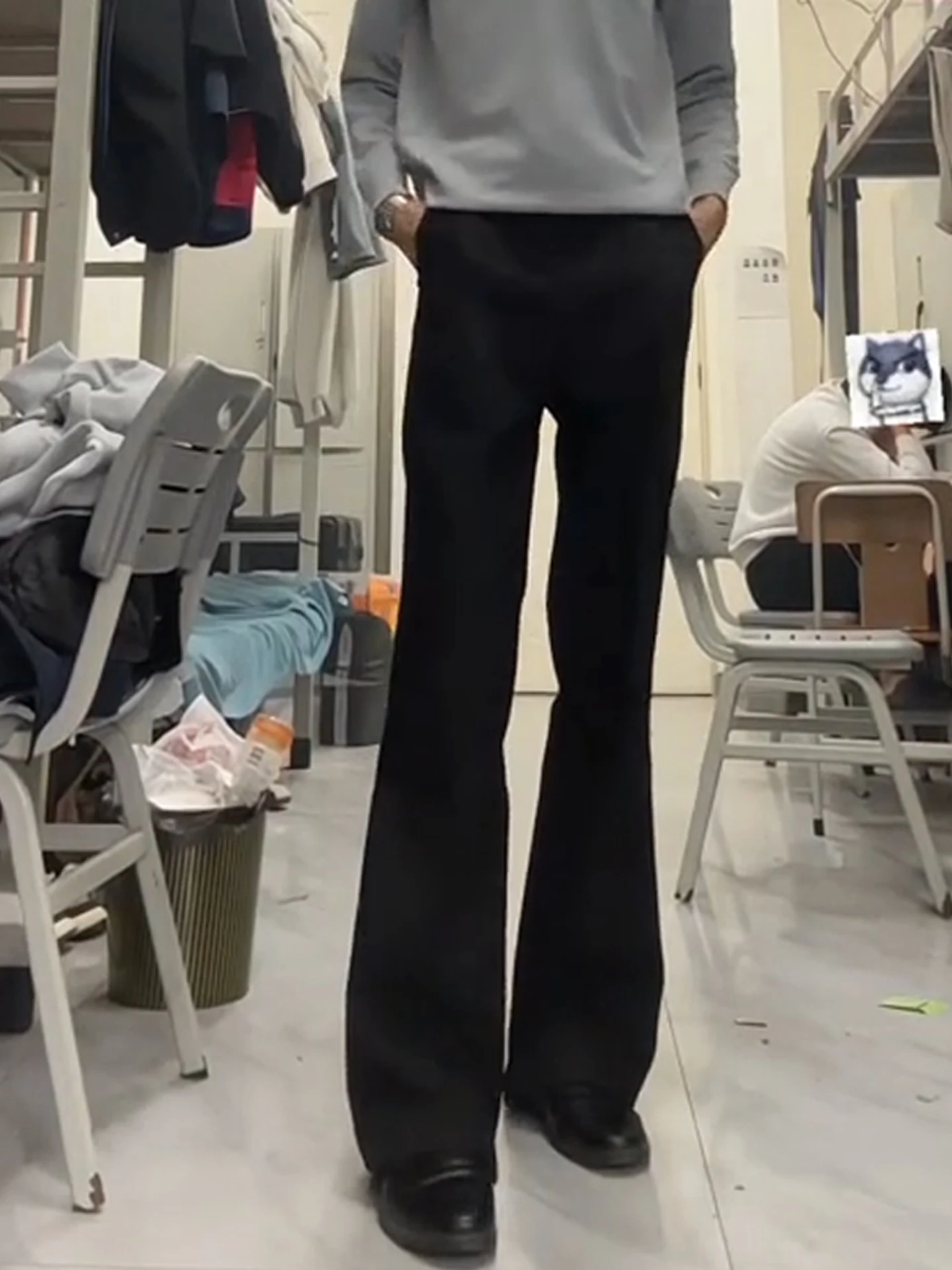 

Мужские расклешенные брюки Bla: осенне-зимние, струящиеся, с высокой талией, прямые, повседневные, молодежные, модные, стильные