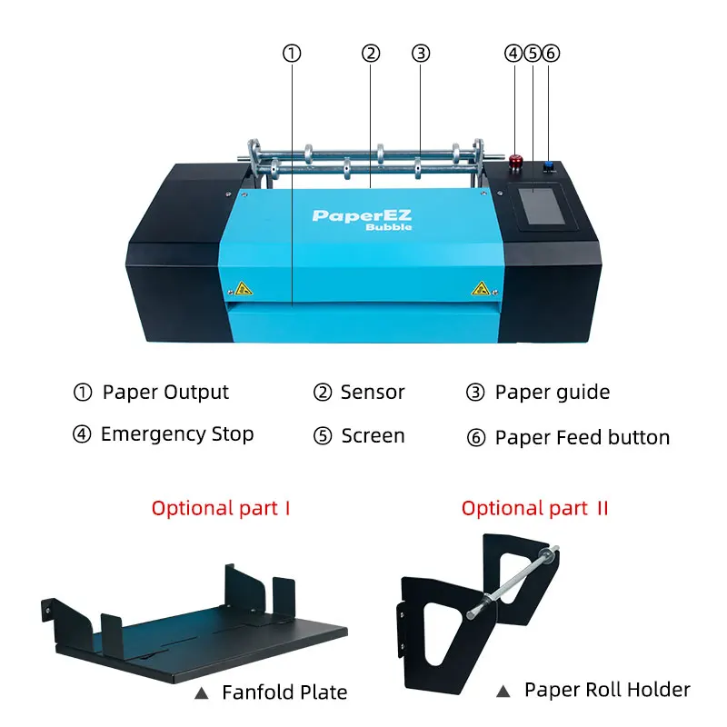 Customizable PaperEZ bubble paper machine, industrial air cushion paper machine, bubble paper machine for packaging line, factor