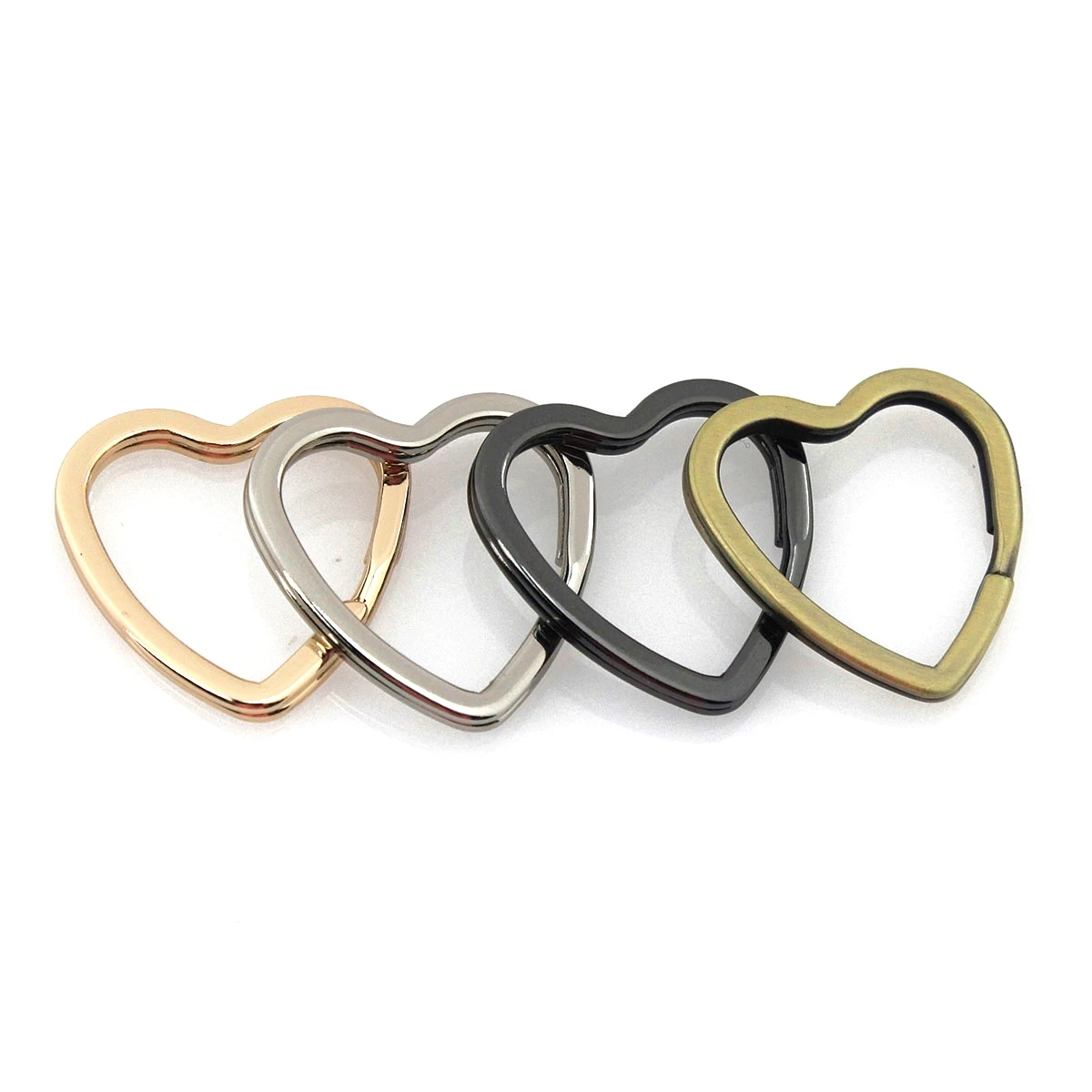 5pcs Metal New Style Heart Shape Split Rings Double Loop Keyring Fashion Keychain Keys Holder DIY Leather Craft Hardware