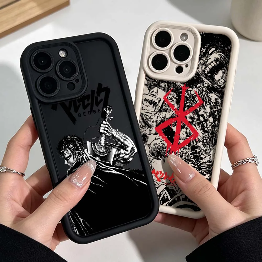 B-Berserk Comics Anime Silicone Case For Apple iPhone 17 Air 16 15 14 13 12 11 Mini Plus Pro Max Eye Ladder Phone Case