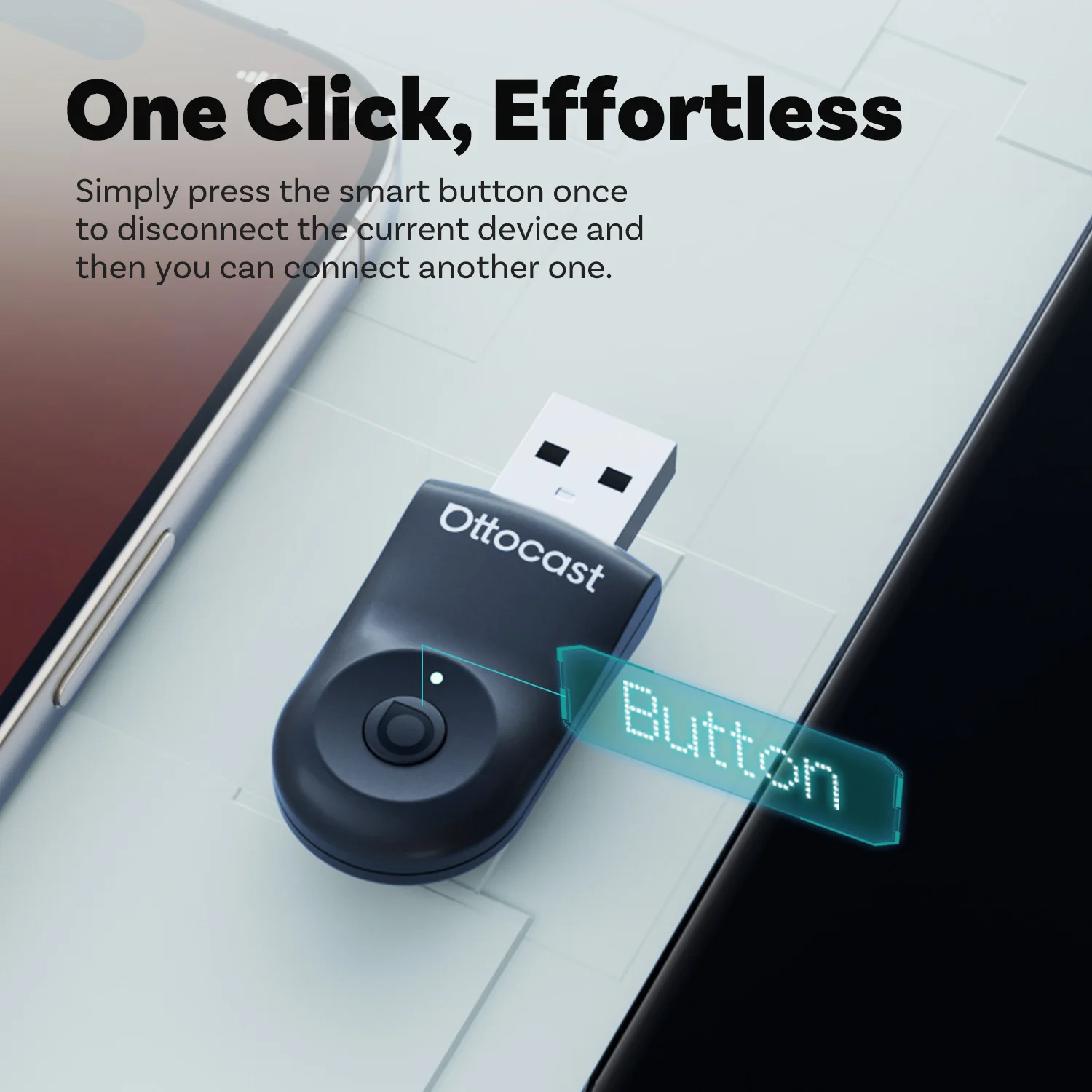2026 Neuer OTTOCAST MINI Kabelloser Android Auto CarPlay Adapter Box Bluetooth Auto-Zubehör für iPhone für Samsung Google Phone – Detail 9