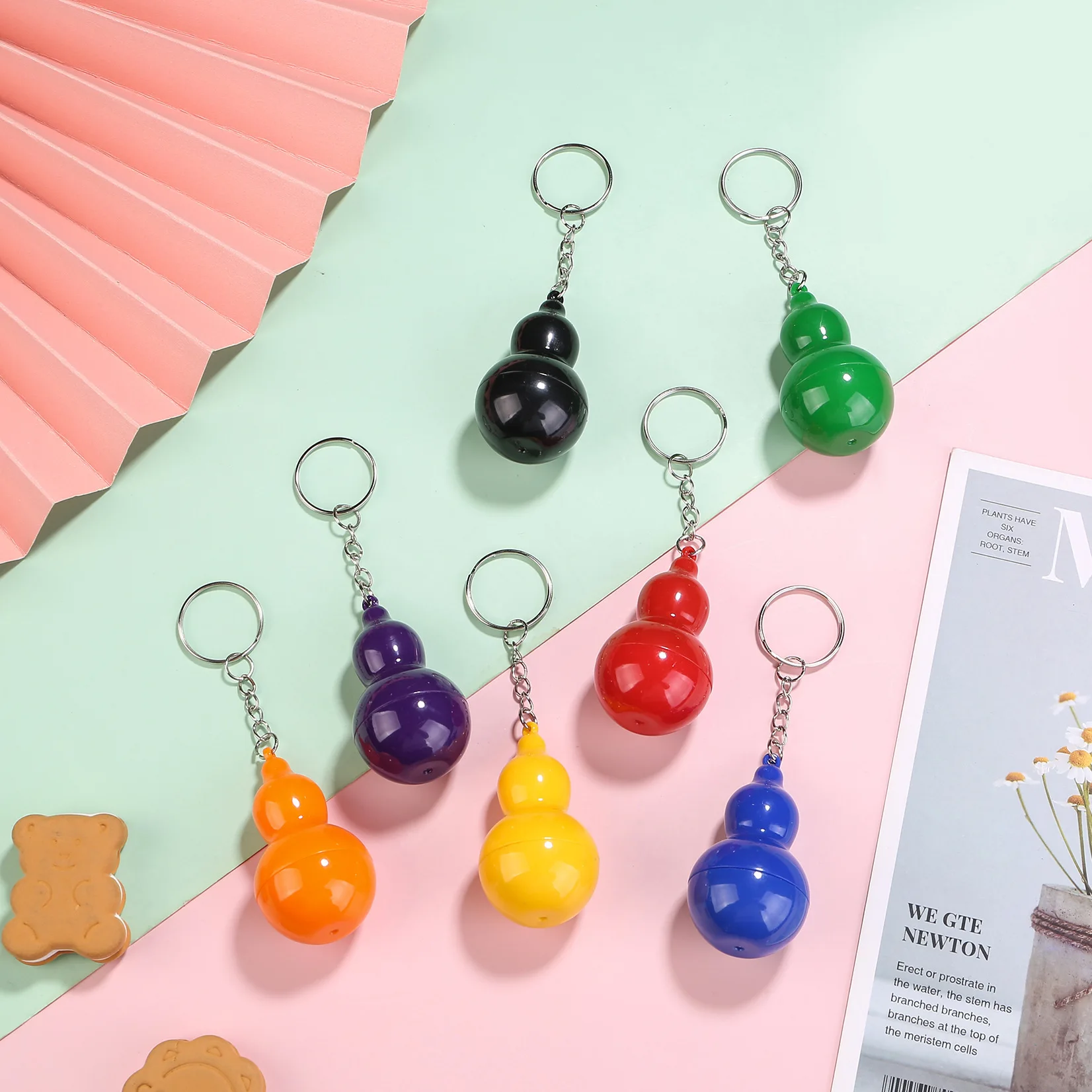 24 pcs Wholesale Cute Calabash Gourd Shape Retractable Ballpoint Pen | Colorful Pendant Design Creative Pen| Fun Supplies Gift