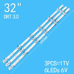 Barra de tira de luz de fundo LED, compatível com LG, 32LB561V, 32LF580U, 32LB560B, 32LB563U, 32LB565U, 32LB572V, 32LF560U, 32LF562V, 32LF562V, 3pcs