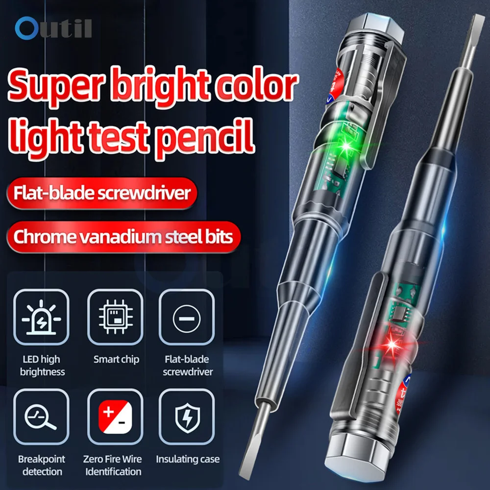 Intelligent Voltage Tester Pen AC 24-250V Non-contact Induction Test Pencil Voltmeter Power Detector Electrical Screwdriver