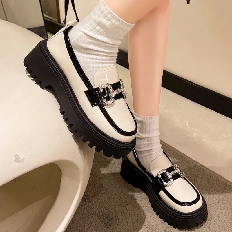 Women Shoes Summer Round Toe Black Flats Loafers Casual Female Sneakers Ladies Footwear Oxfords Clogs Platform Retro High Heels