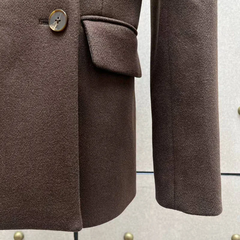 Wollen damesblazer, revers double-breasted taille-definieerend jack, premium kwaliteit, herfst/winter, nieuwe collectie, 2025, Y2K