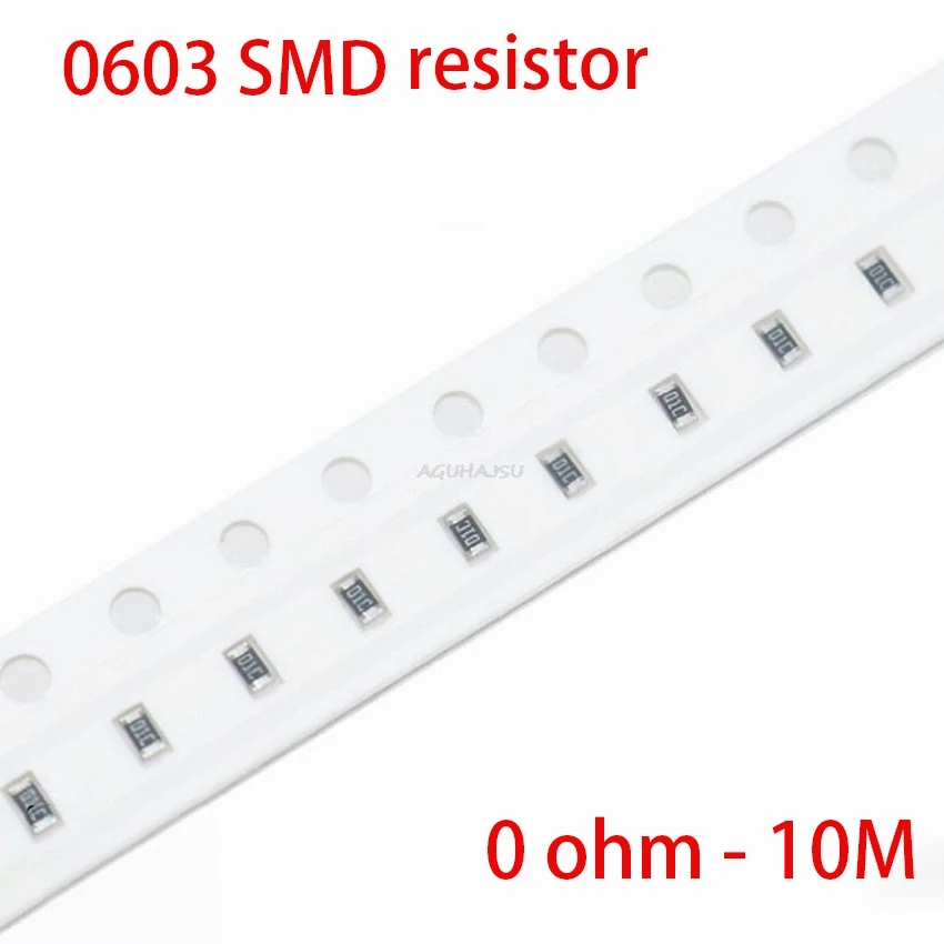 

1000pcs 0603 SMD 1/8W chip resistor resistors 0 ohm - 10M ohm 0R 4.7R 100R 200R 220R 1K 4.7K 4K7 10K 100K 200K 220K resistance