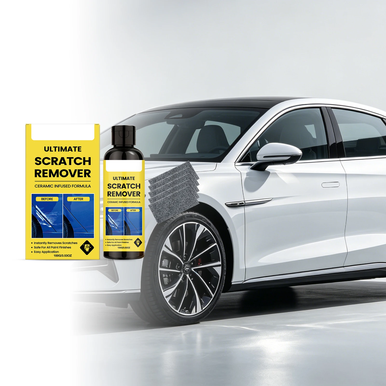 AMZ Car Scratch Repair Kit - Car Body Scratch Cleaning Paint Surface Refurbishment Maintenance - Daily Convenient Polishing And Brightening
