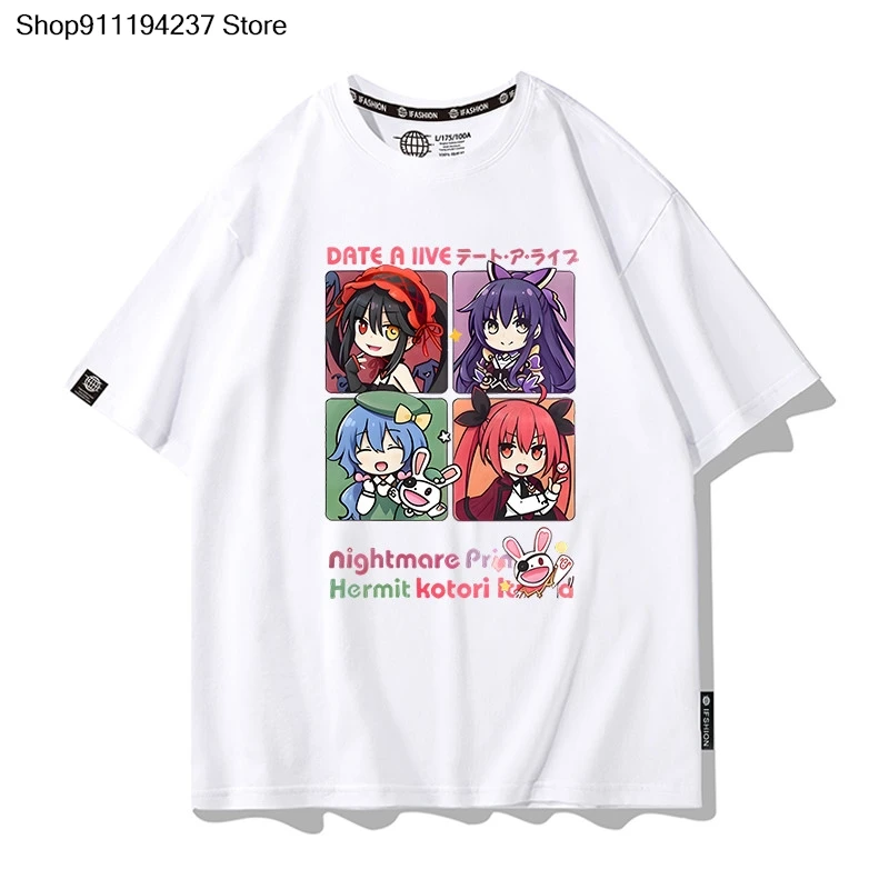 Anime Date A Live Tshirt Summer Men Women High Quality Cotton Short Sleeve T Shirt Harajuku Tops Graphics Tee Clothes