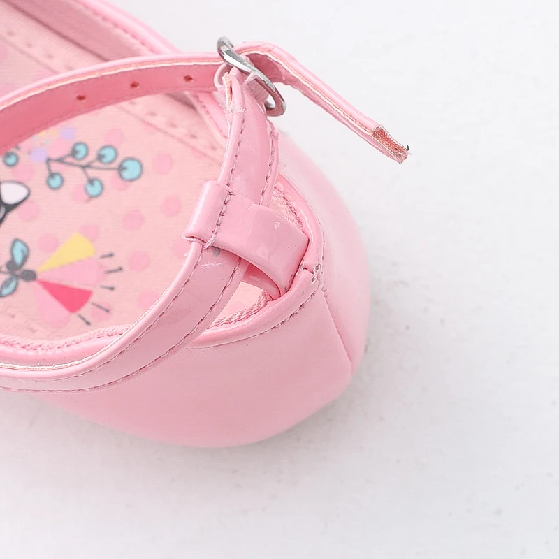 Disney-Chaussures plates en cuir pour filles, sandales imprimées Minnie Mouse, chaussures de princesse pour tout-petits, nœud de dessin animé, rencontre décontractée, bébé, enfant