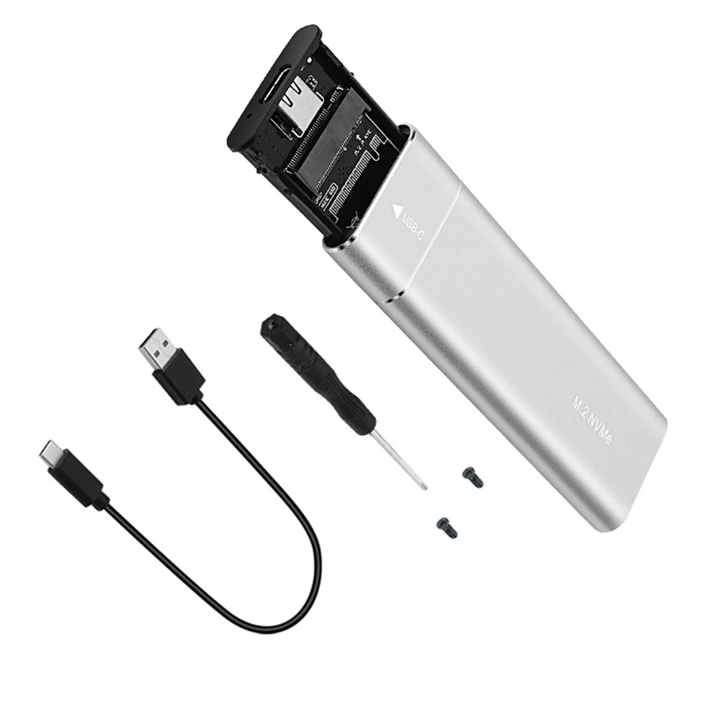 محول Nvme M2 SSD الضميمة USB 3.1 Type-C بروتوكول خارجي M وB&M يدعم مفاتيح إيثرنت الرسومات الفضية