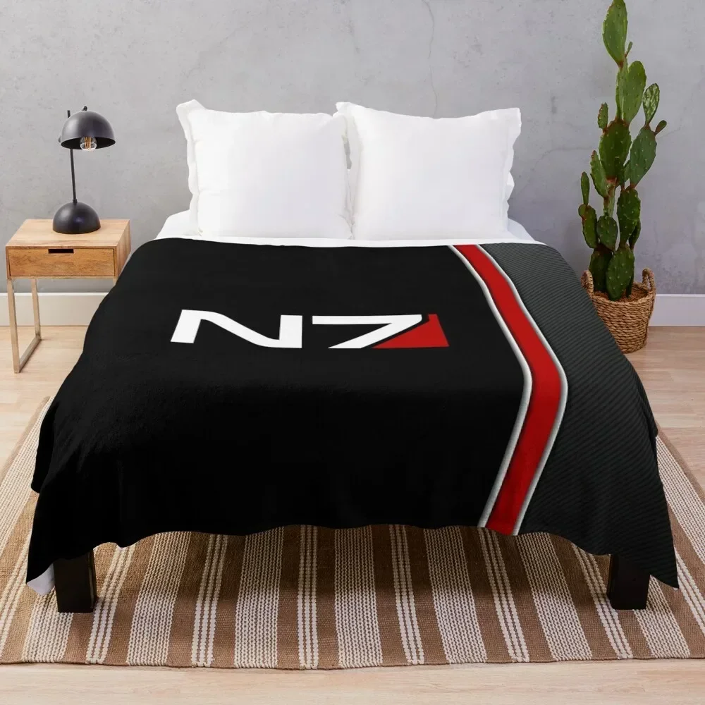 N7 Mass effect emblem! Throw Blanket Flannel Fabric bed plaid Luxury St Decorative Sofas Camping Blankets