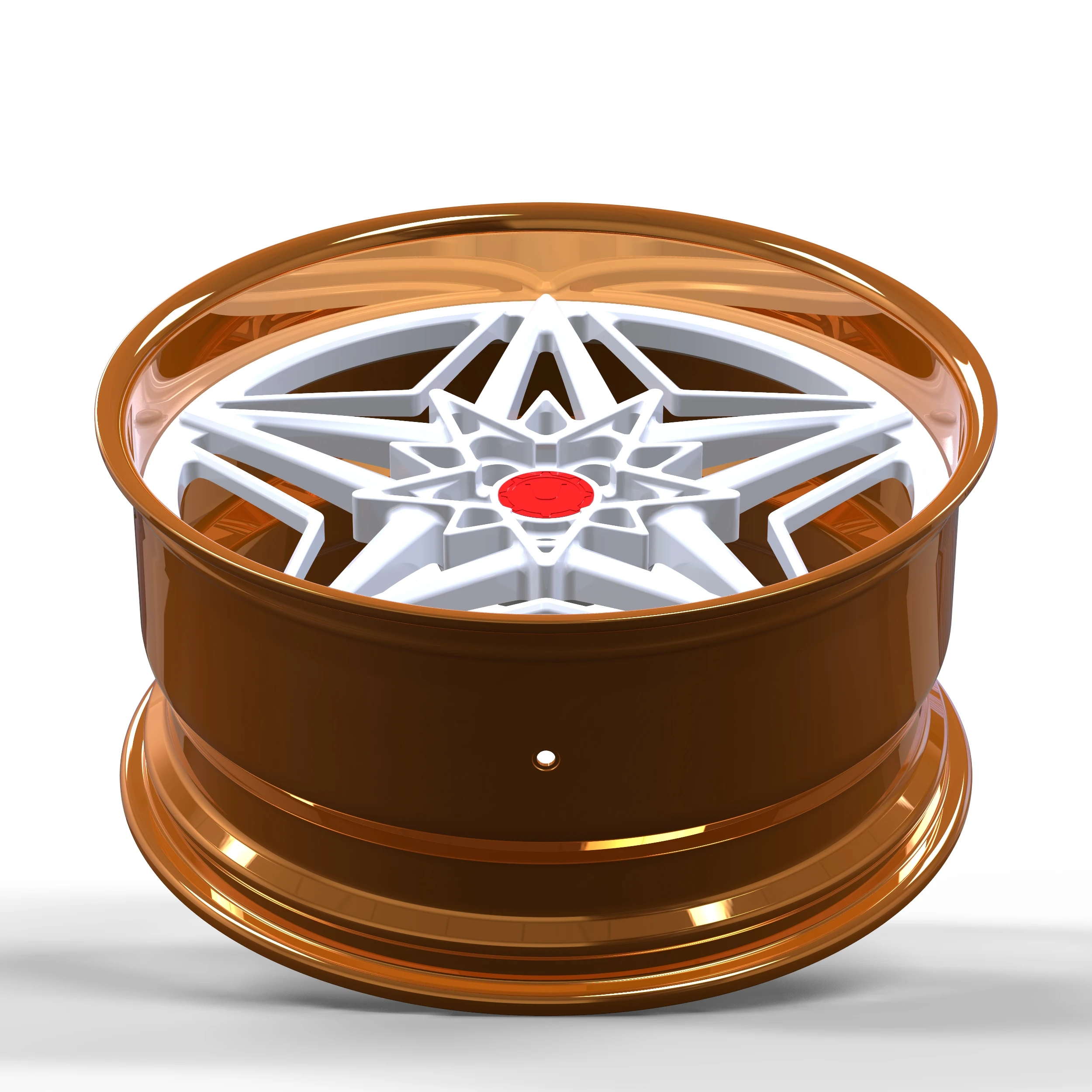 Rose Gold 2-piece Car Rim 18 19 20 21 22 23 Inch 6061-t6 Forged Aluminum Custom Deep Dish Star-Spoke Design Passenger Car Wheels