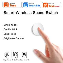 for Tuya ZigBee Smart Button Scene Switch Wireless Remote Controller Multi-scene Linkage Switch Google Alexa Voice Assistant