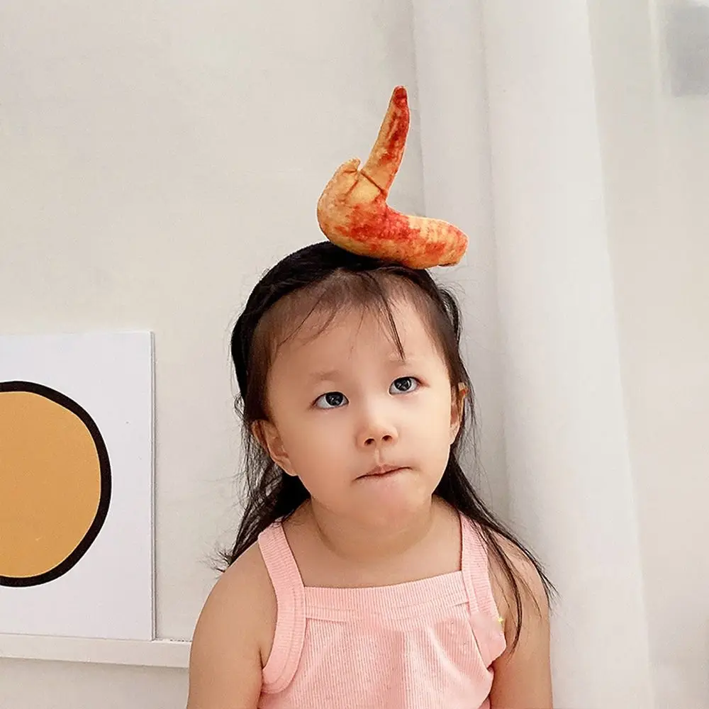 面白いイチゴ模擬食品ヘアフープ骨野菜ホットドッグヘッドバンドチキンウィングパン子供