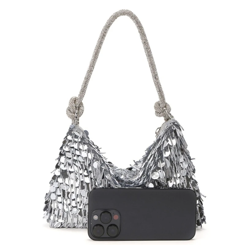 

652F Sequins Shoulder Bag for Women Elegant Evening Bag Clutches Purse Evening Bag Wedding Purse Underarm Bag
