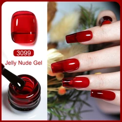 Clou Beaute Transparent French Gel Polish Translucent Nude Pink Red Jelly Glass Milky White Varnish Rainbow Color Nail Art