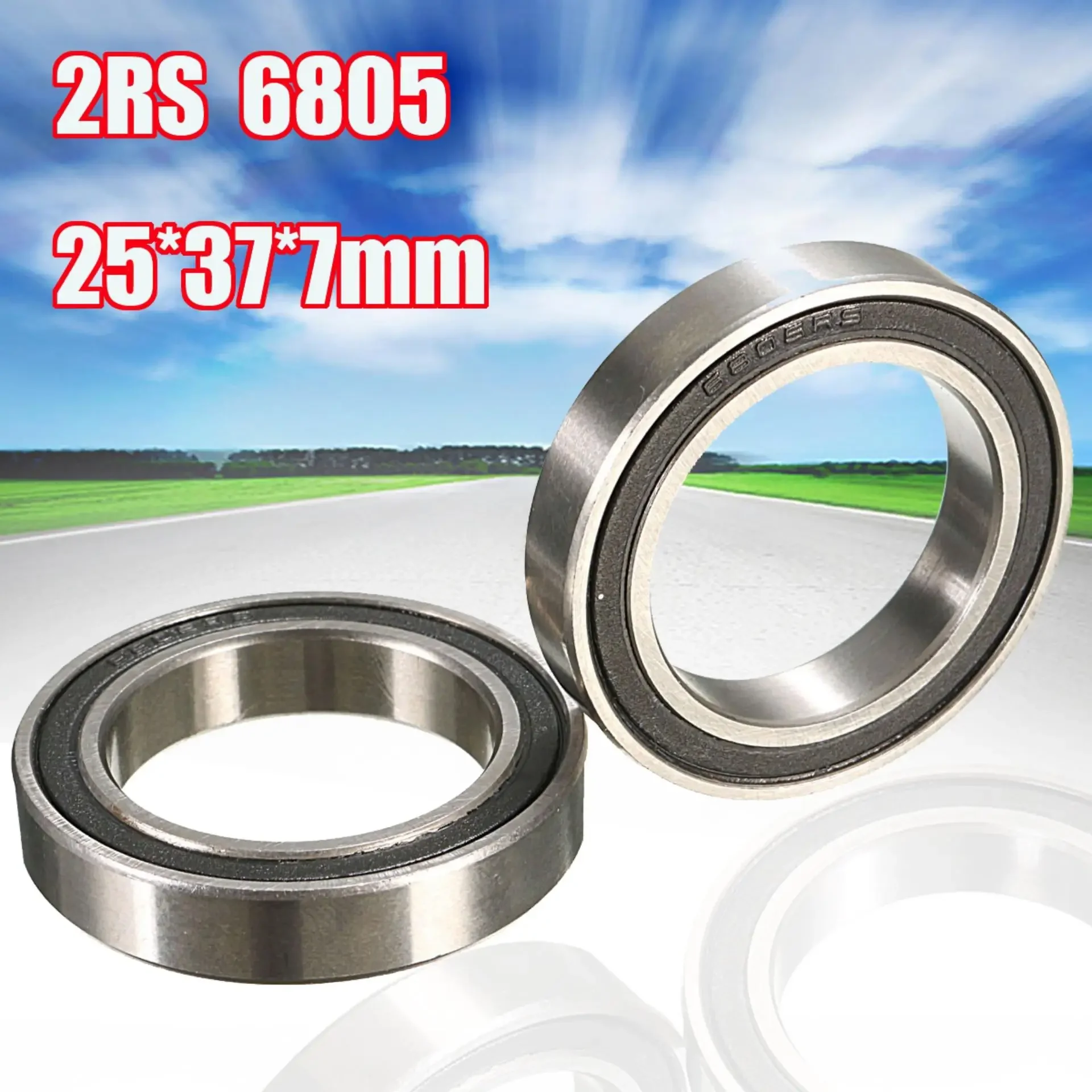 2Pcs New 6805 2RS Bicycle Ball Bearing Rubber Sealed Bike Components 25X37X7mm