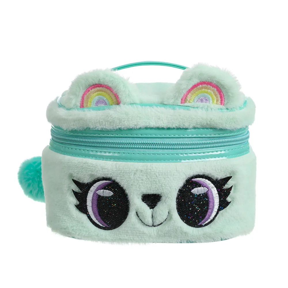 New Cartoon Makeup Bag Big Eyes Plush Children\'s Cute Storage Bag Girl Unicorn Embroidery Bags