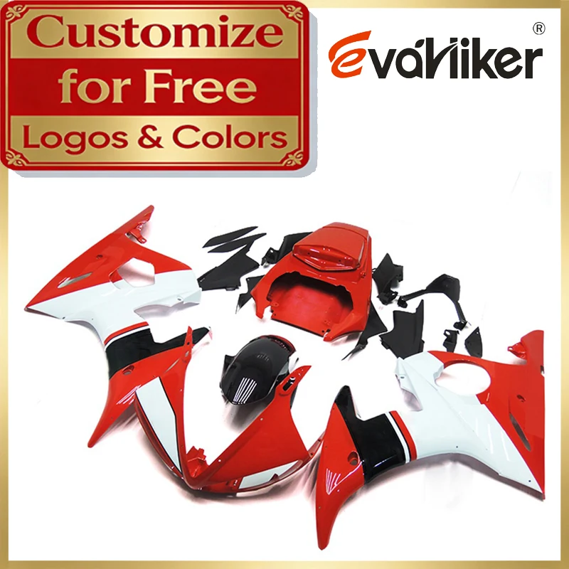 ABS Motorcycle Bodywork Fairing For Yamaha YZFR6 2003 2004 2005 red white YZF-R6 03 04 05 Multiple Style Pattern Custom Color