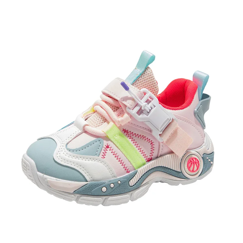 Fashion Plus Size Girls' Casual Shoes2026spring New Thick Soled Kids Sneakers Comfort Non Slip Girls' Basketball Shoes Кроссовки