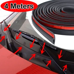 4m Car Wiper Front Windshield Panel Moulding Rubber Seal Strip Rear Windscreen Window Sunroof Dashboard Sealing Strip Dustproof