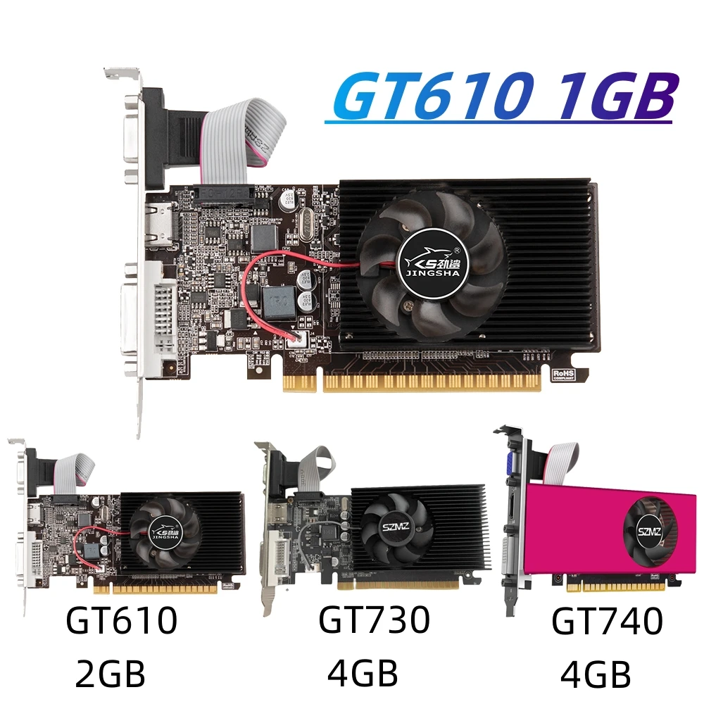 GT730 4GB DDR3 Graphics Card with HD VGA DVI Interface GT610 810MHZ Computer Graphics Video Card GT740 Accessory for Office/Home