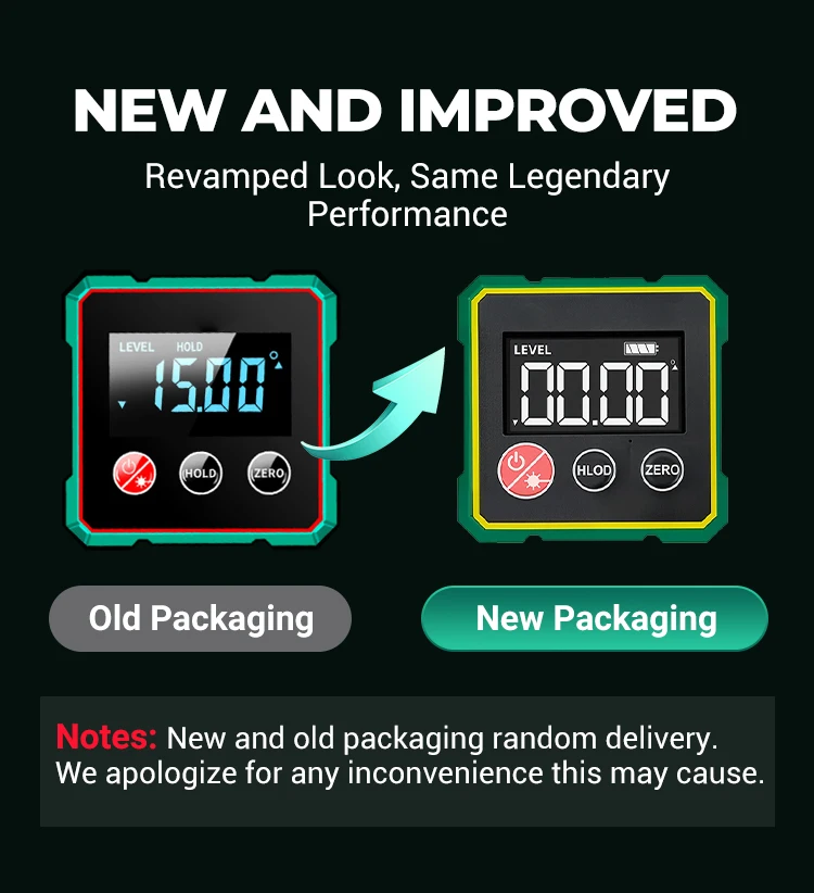 Inclinometro laser multifunzionale a doppia faccia Strumenti di misurazione della pendenza piccola con livello angolare di assorbimento magnetico su quattro lati per uso domestico