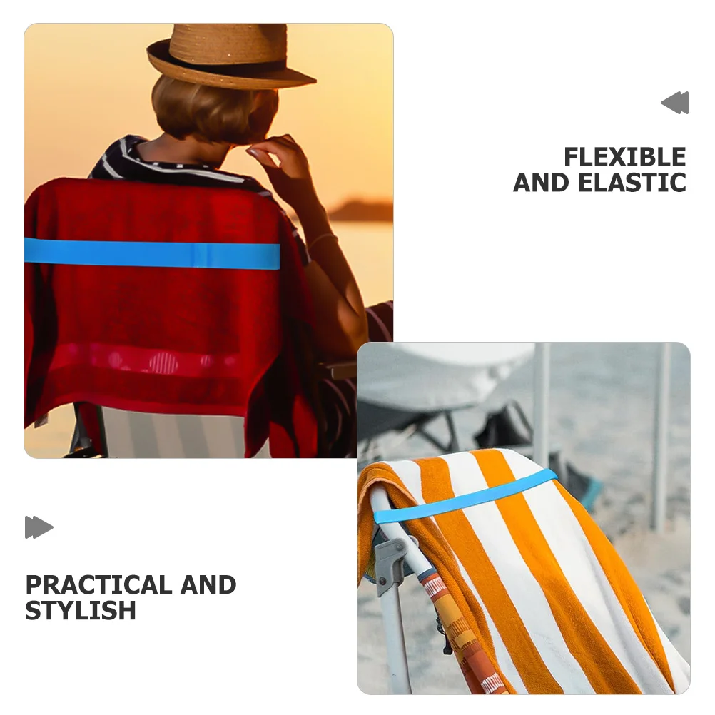 4 قطع من أربطة السيليكون المرنة القابلة لإعادة الاستخدام، أشرطة تثبيت متعددة الأغراض للمناشف والكتب وتنظيم المكتب، تثبيت مرن