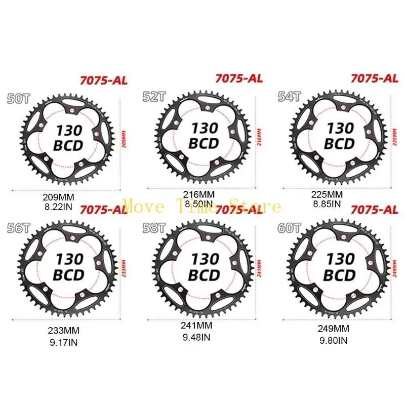 92ME 130BCD 50/52/54/56/58/60T Round Narrow Wide MTB Road Bike Chainwheel Chainring view 6