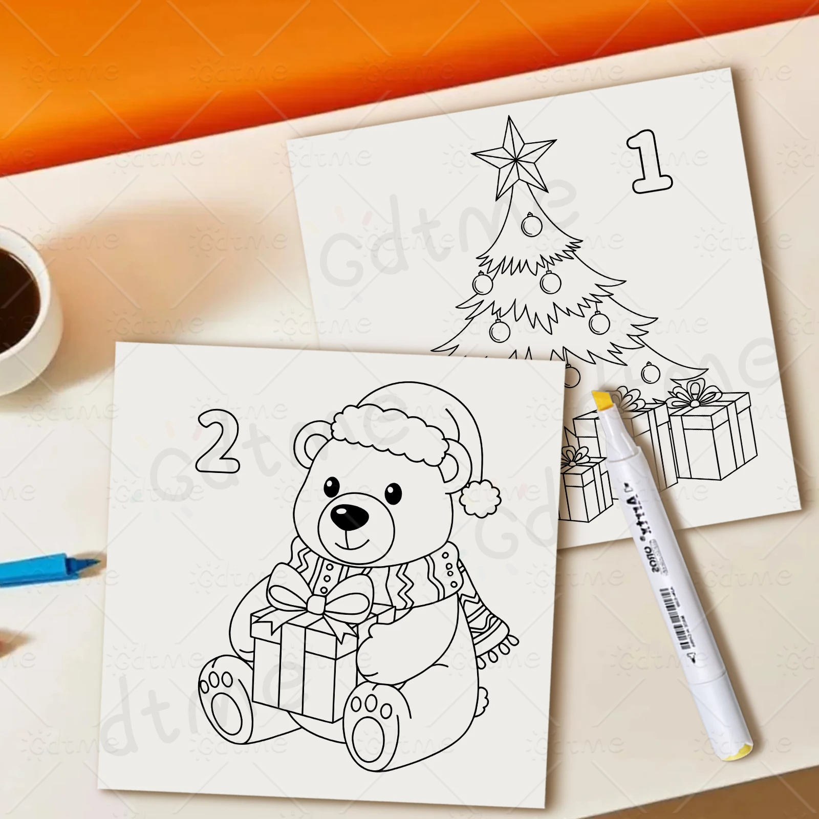 CHRISTMAS COUNTDOWN Bold-easy Patterns Coloring Book for Adults Cute Drawing Book Perfect Gift for Party and Birthday