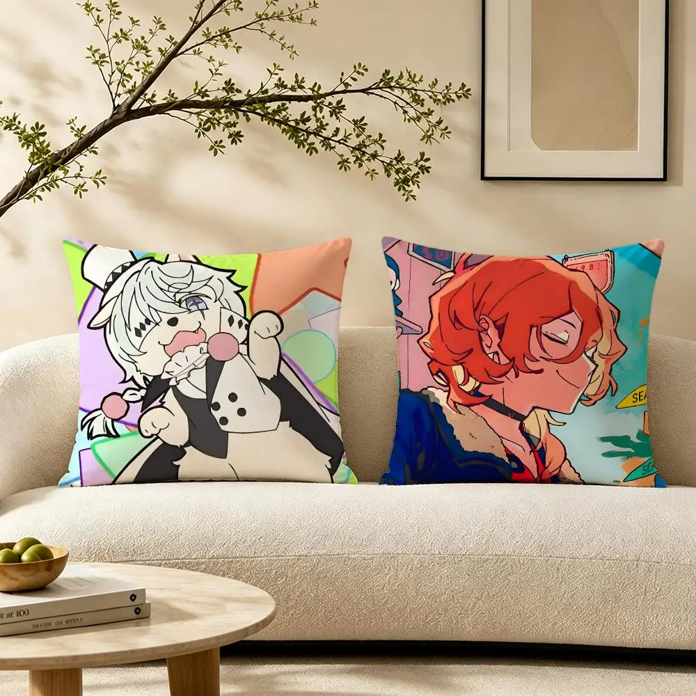 anime Bungo Stray Dogs Cushion Cover Pillow Short Plush Warm CreamStylel Cushion for Living Room Bedroom Sofa Ideal for Gifting