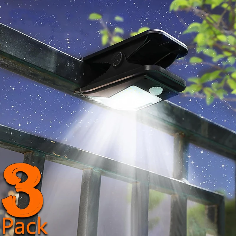 

Solar Motion Sensor Light Outdoor, Clip on Waterproof, High Bright Security Lights for Outside Fence Chain Link Camping