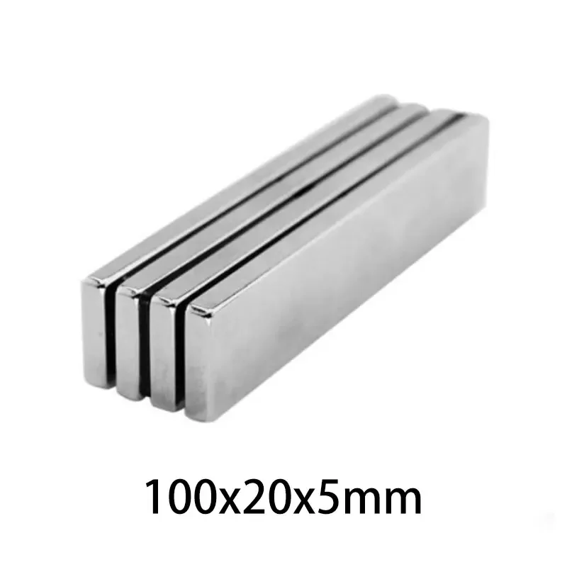 1/2/3/5PCS 100x20x5mm Longer Strip Strong Powerful Magnets N35 Block Rectangular Permanent Neodymium Magnet 100x20x5 100*20*5