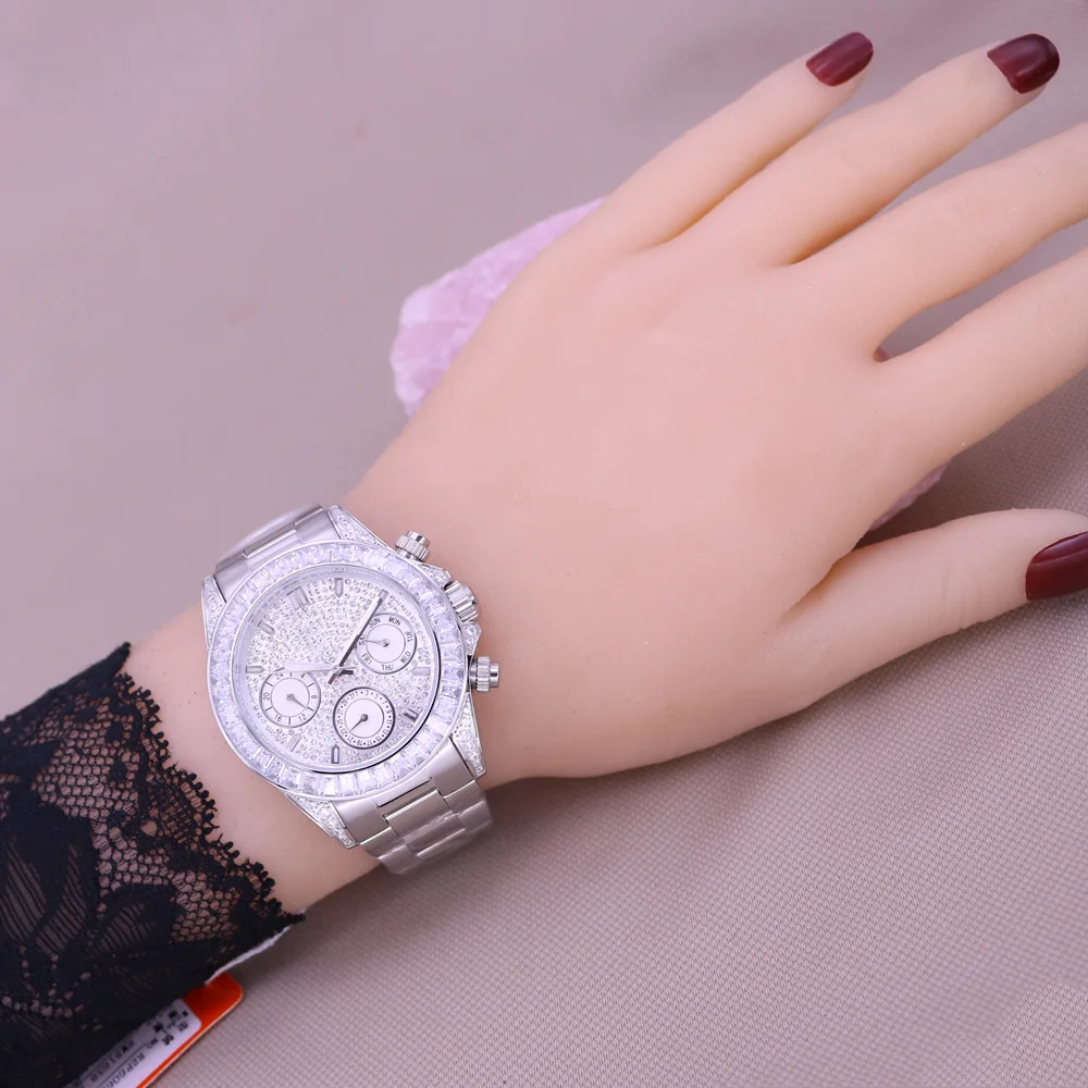 Full Crystal Luxury Davena Lady Women's Watch Elegant Rhinestone Fashion Hours Dress Bracelet Panther Girl's Party Gift Box