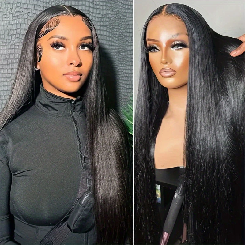 

30 38-дюймовый прямой парик из человеческих волос 5x5 с застежкой, парики спереди, предварительно выщипанные, 4x4, бесклеевой парик с застежкой для женщин на выбор