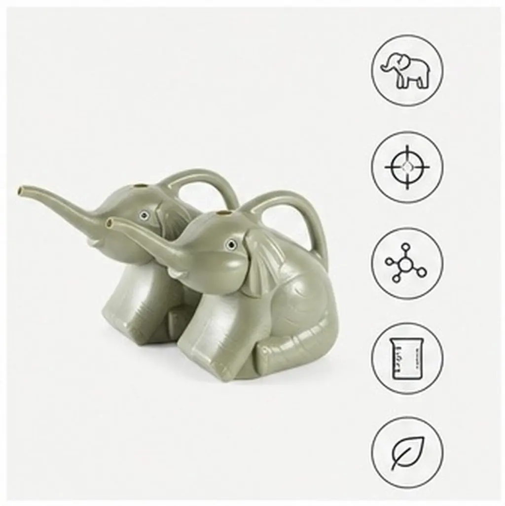 2Pcs Elephant Shape Watering Can Long Spout Large Capacity Garden Supply Watering Pot Plant Tool Garden Supply