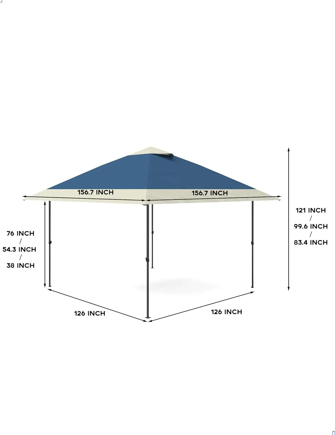 Outdoor Lawn, Garden, Deck Use - Pop - up Design, Navy Blue Color - With Stanbags and Stakes