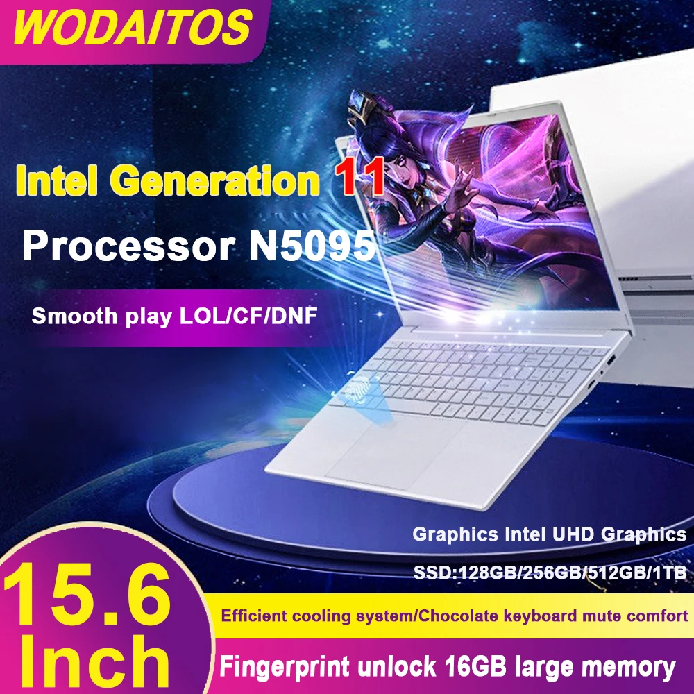 Gamer 15.6นิ้ว Dropshipping Intel N5095แล็ปท็อป Windows 10ราคาถูกแบบพกพา6000MAh Computador HDMI Gaming Office Study Notebook