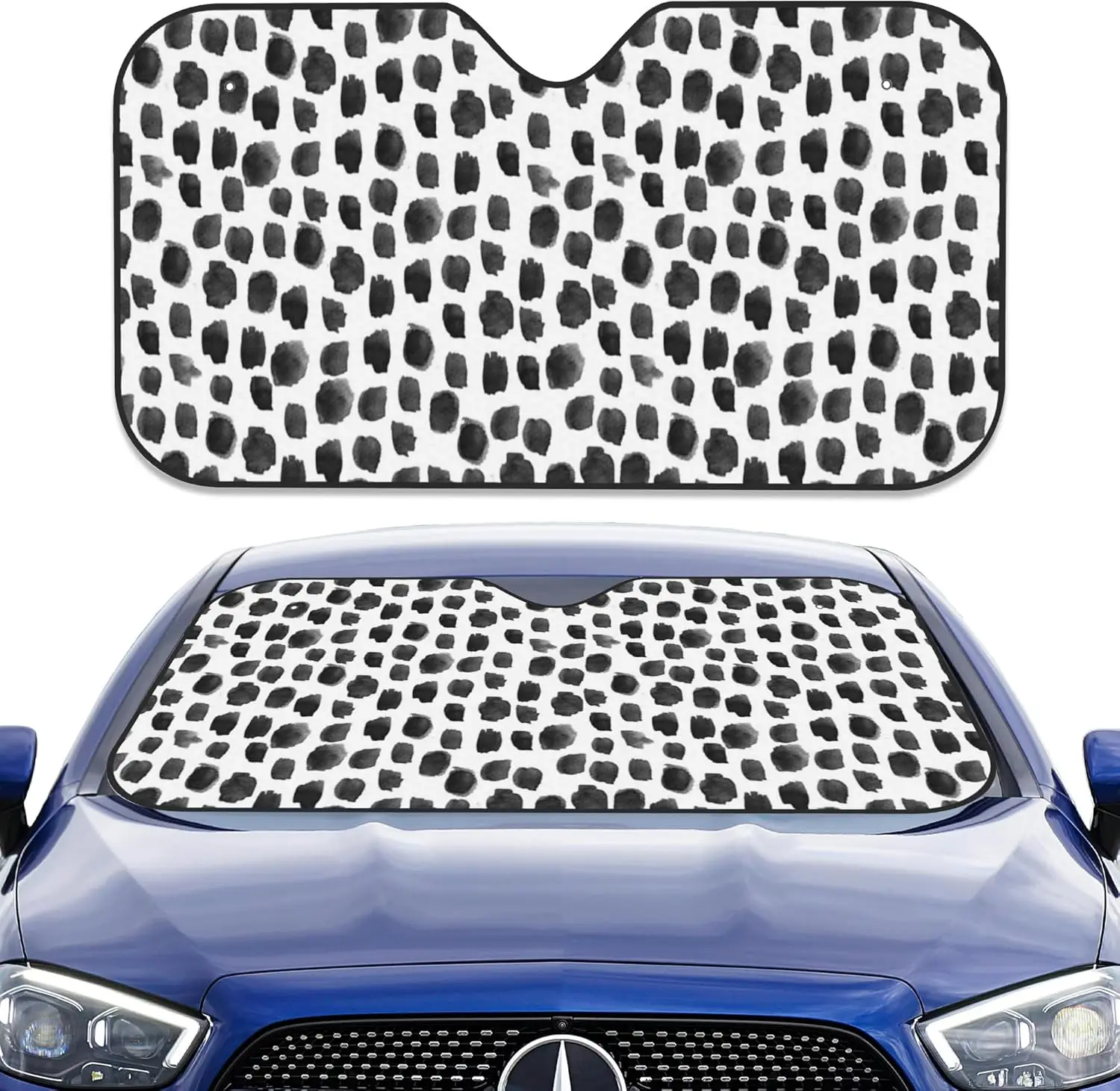 

Лобовое стекло автомобиля Sun Sha, черно-белые акварельные точки, переднее лобовое стекло Sun Sha, лобовое стекло автомобиля Sunsha Sun Heat UV Rays Visor P