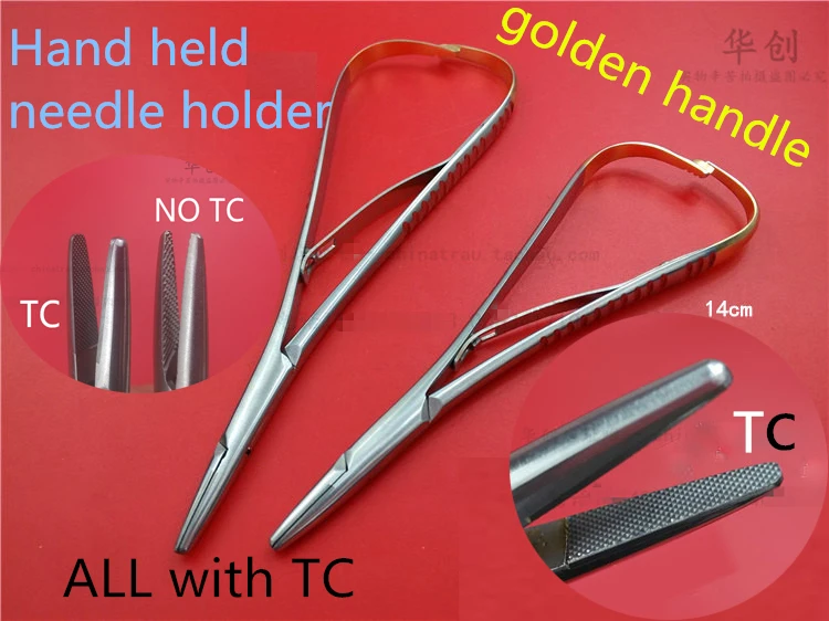 

dental instrument oral cavity Wire pliers Medical stainless steel golden handle needle holder needle pliers empiecement forceps