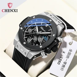 CHENXI 939 Casual Men's Watch Luxury Silicone Waterproof Sport Quartz Wristwatch Chronograph Military Watches  Relogio Masculino