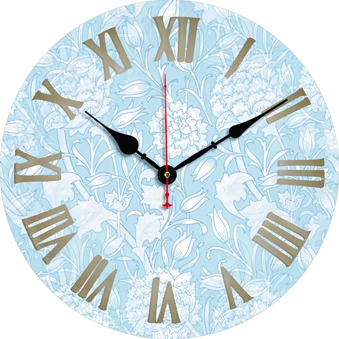 Retro Flower Wall Clock Kitchen Decor Wall Art Silent Non Ticking Large Round Wall Clocks For Living Room Bedroom Office