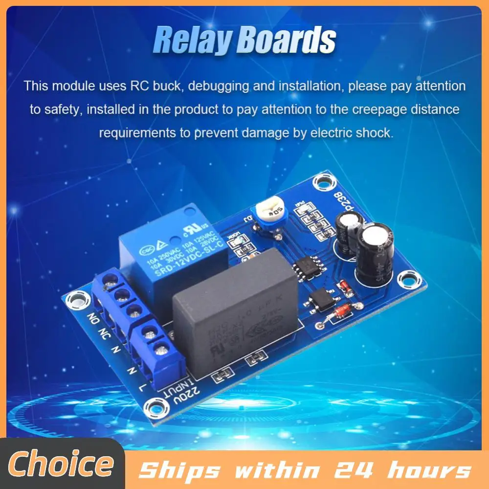 220V Time Delay Relay Module Adjustable Relay Board Input Output Dropping Resistor Accessories for Corridor Staircase Light