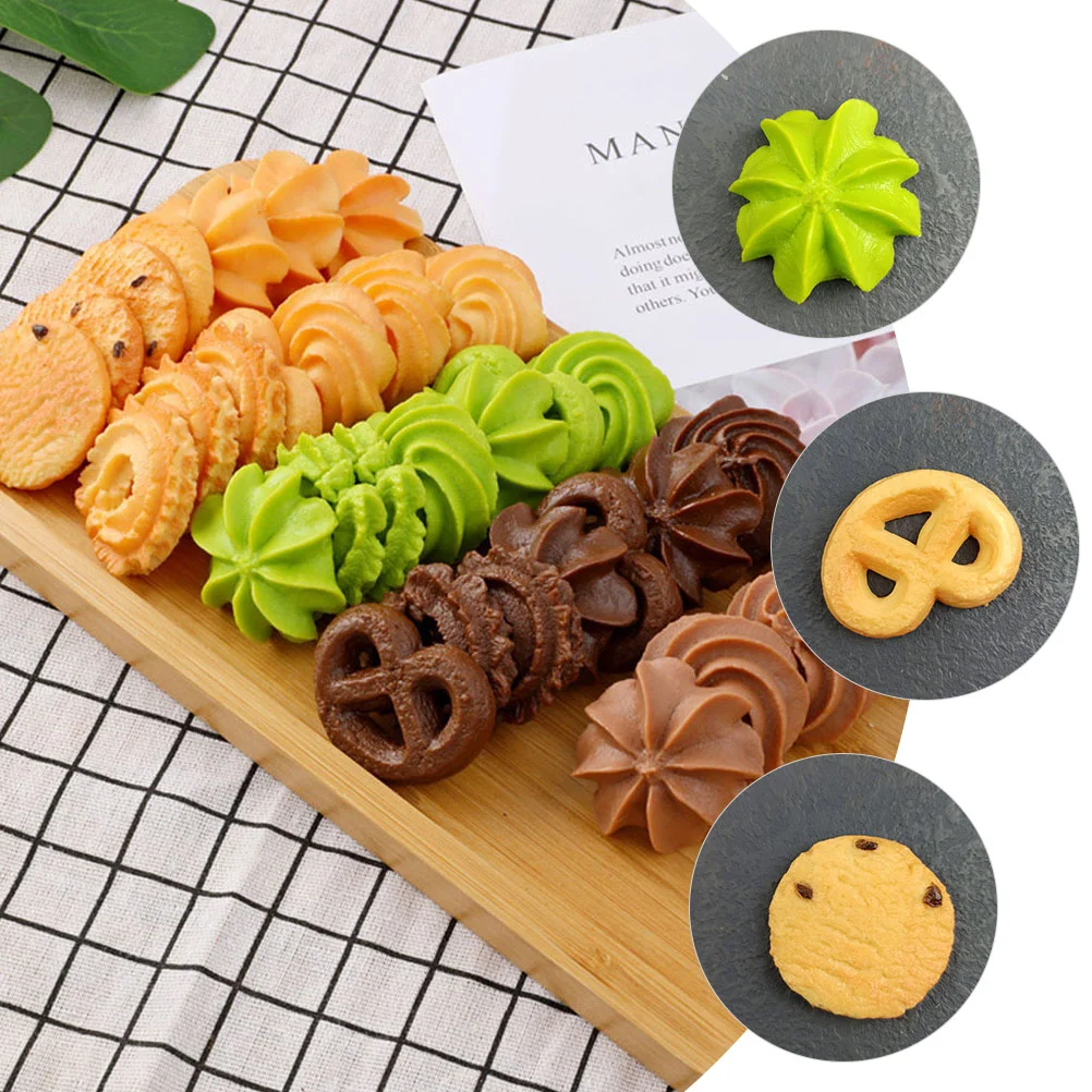 5 Pcs Simulated Cookies Dessert Artificial Model Prop for Display Fake Biscuits Decor Decorations Models Simulation Pvc