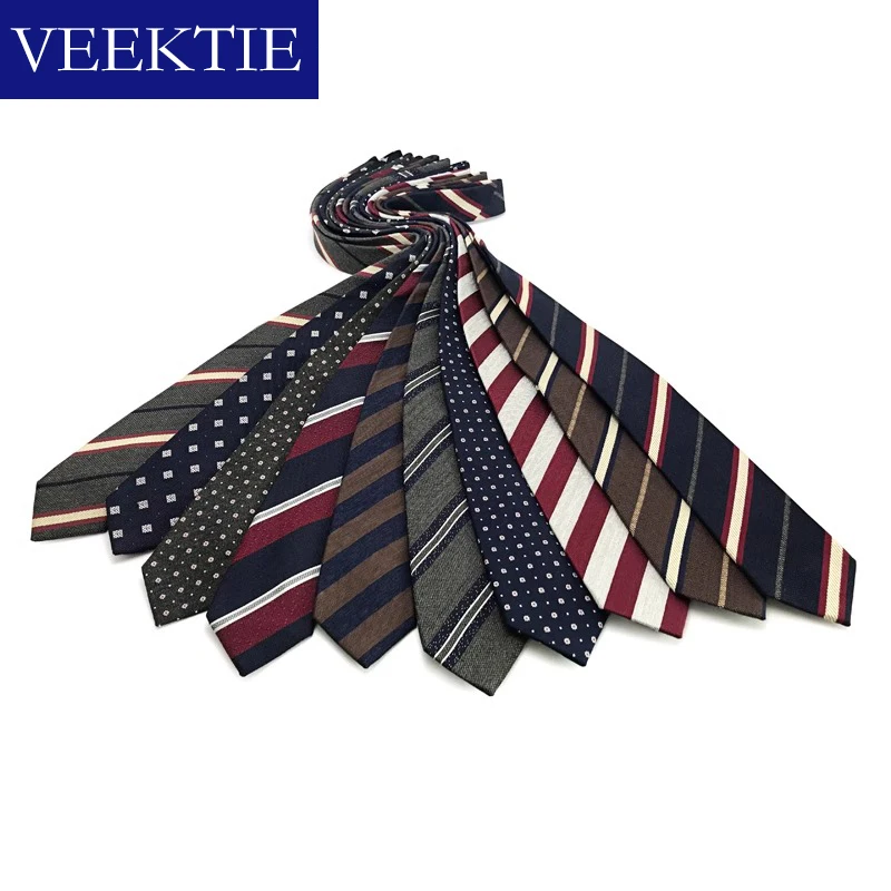 

VEEKTIE Brand 8cm Striped Neckties Men Gentlemen Formal Business Suits Meeting Wedding Uniform Multicolor Geometry Winter Autumn