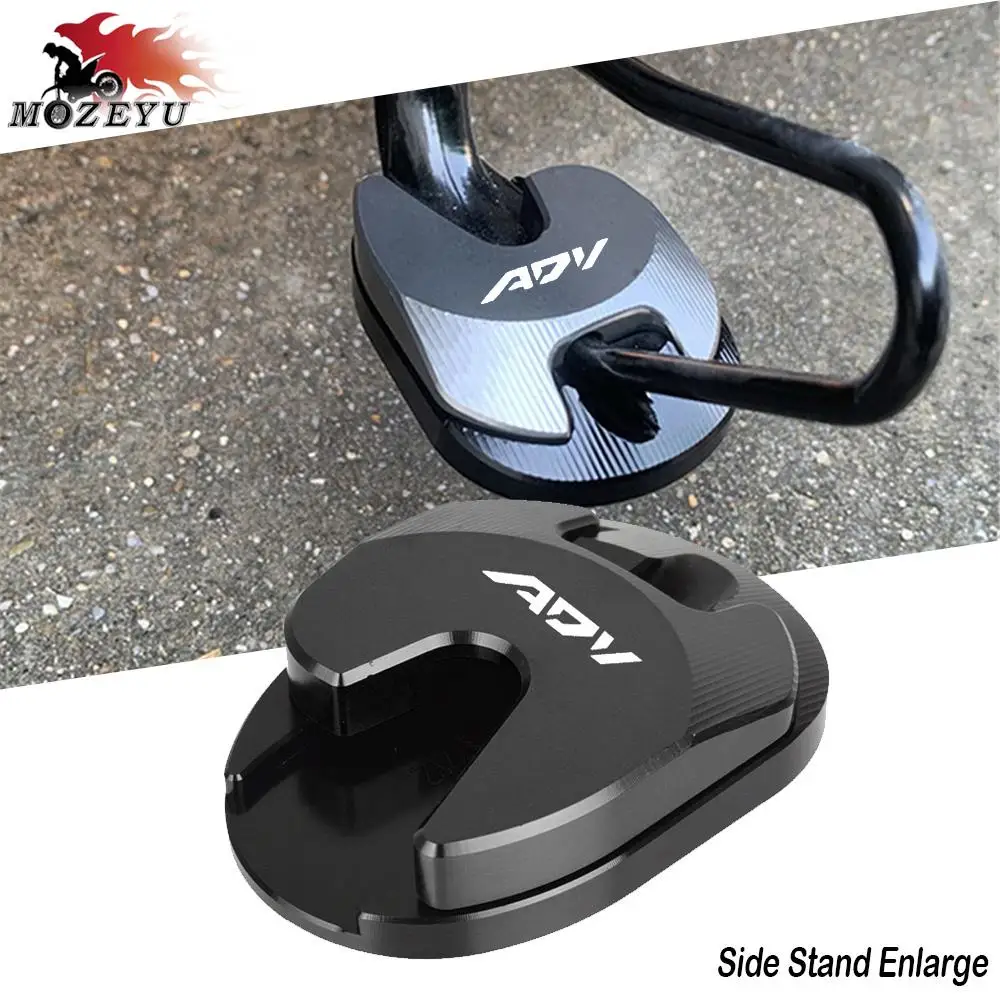 

Motorcycle Accessories Aluminum Kickstand Side Stand Enlarger Pad Support For Honda ADV150 ADV 150 2019 2020 2021 2022 2023