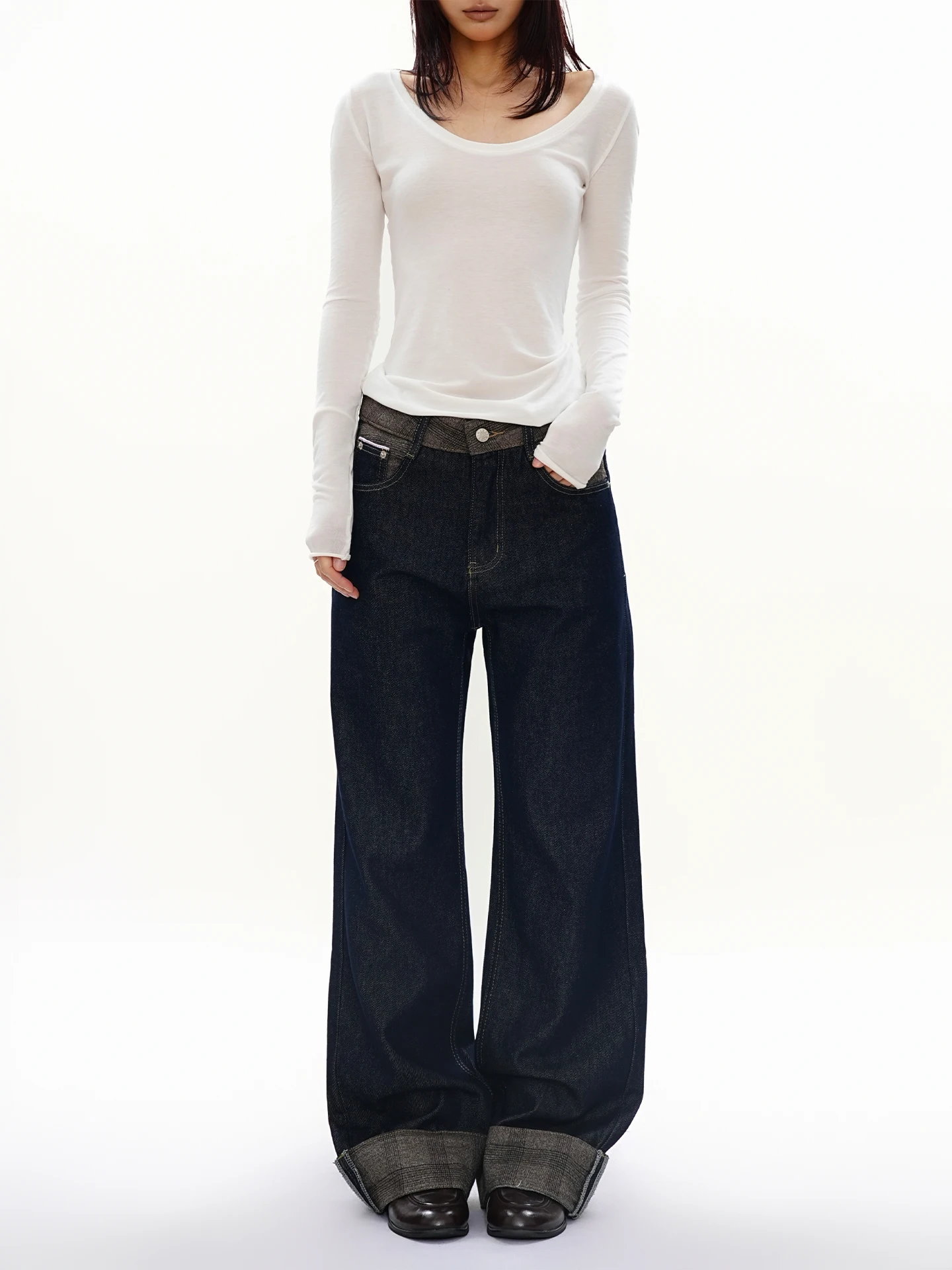 

S3T5 Color Blo Straight Leg Jeans Men's Casual Loose Fit Jeans Casual Scenic Spot Spring Autumn Winter Cotton Polyester